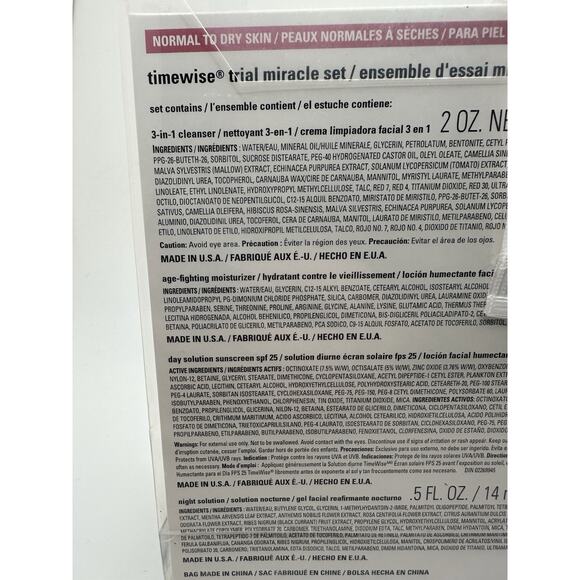 Mary Kay Timewise Miracle Set Trial Size NOS (discontinued) 2009 4pcs Normal Dry - Picture 3 of 3